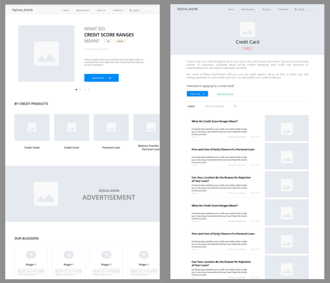 IndiaLends Wireframe