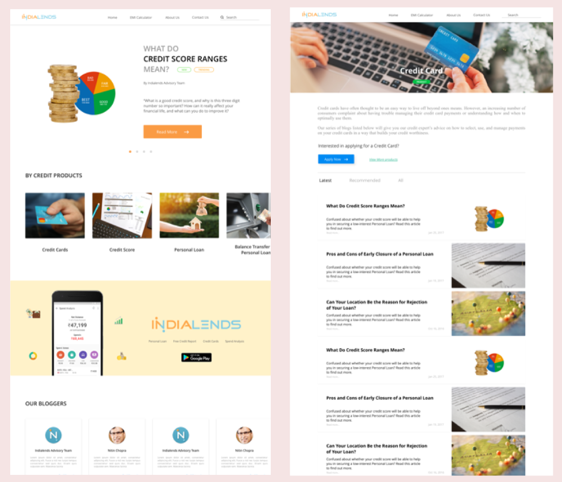 IndiaLends UI Design